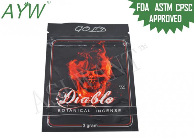 Reclosable Sniff / Smell Proof Zipper Bags For Botanical Incense Spices