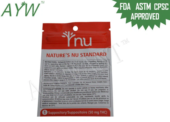 50mg THC Suppository Smell Proof Zipper Bags Tightest Seal With Double Track Zipper